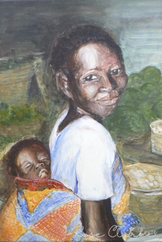 Mother and child figurative painting