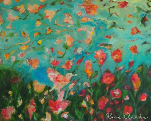 Flying free ecoprint garden painting