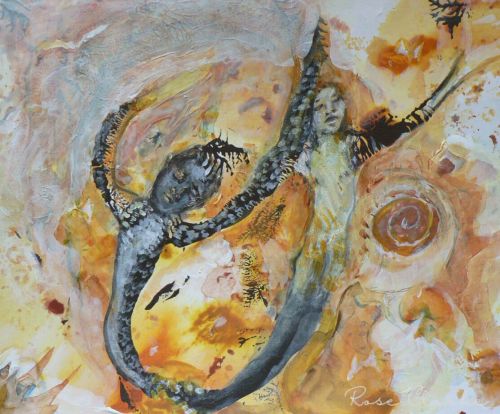 Divine twins painting abstract