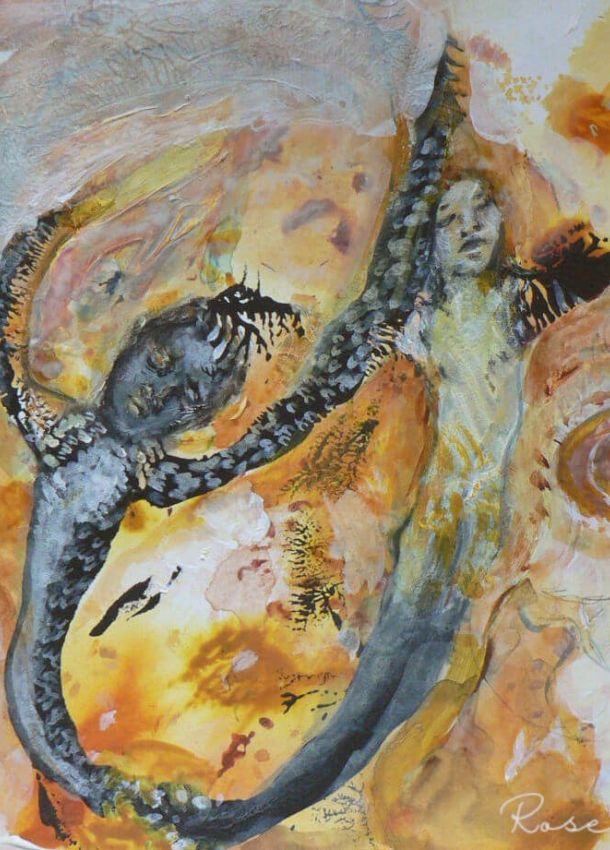 Divine twins painting abstract