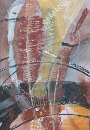 Earthtonal Drum painting by Rose Clarke