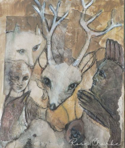 Wild things painting wolf and deer