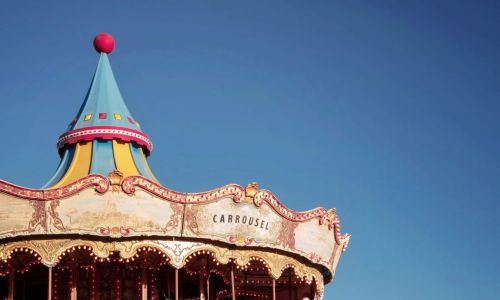 Carousel with blue sky art class sunshine coast