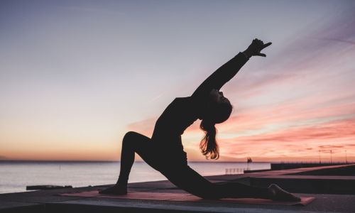Lady doing yoga Art Class sunshine coast