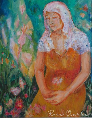 In the garden lady in the garden painting